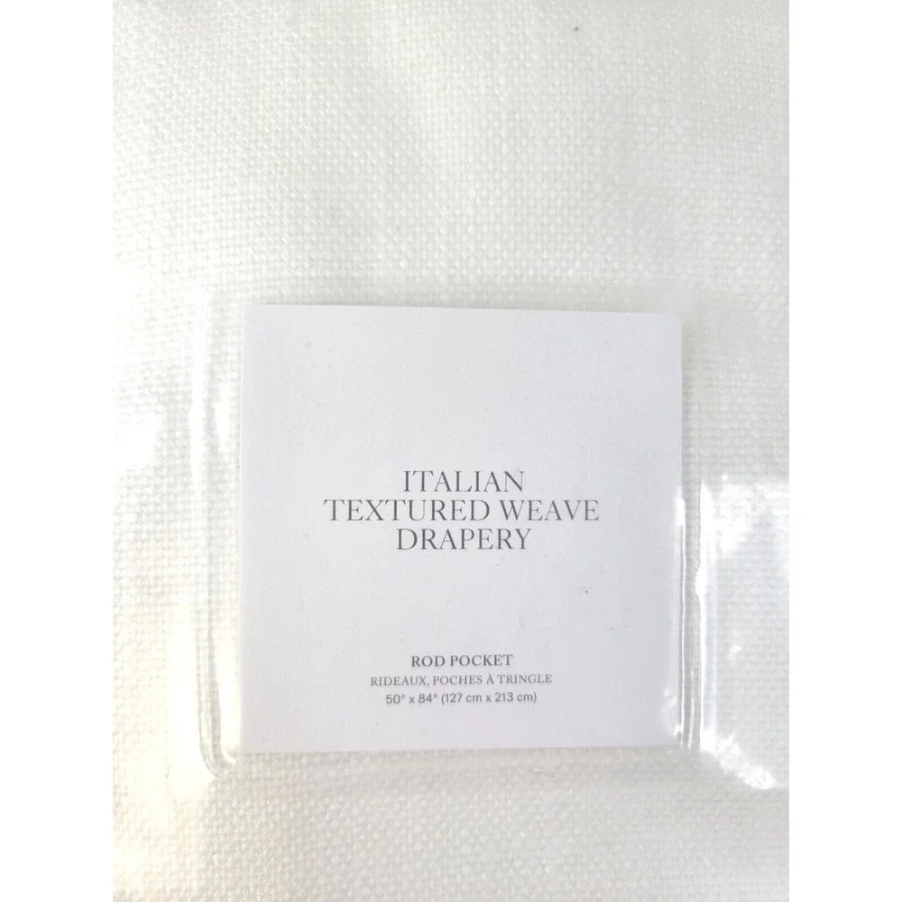 Restoration Hardware Italian‎ Textured Weave Drapery Panel Natural ivory 50x84